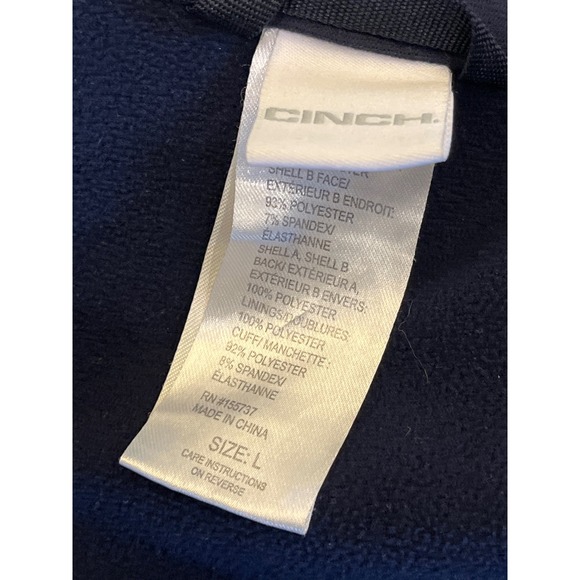 Cinch Womens Bonded Jacket Grey Navy Blue Full Zip Fleece Lined Mock Neck - Picture 9 of 9